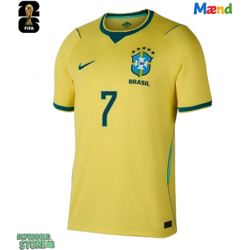 Brasilien Vinicius Junior #7 Replika Hjemmebanetrøje VM 2026 Kortærmet